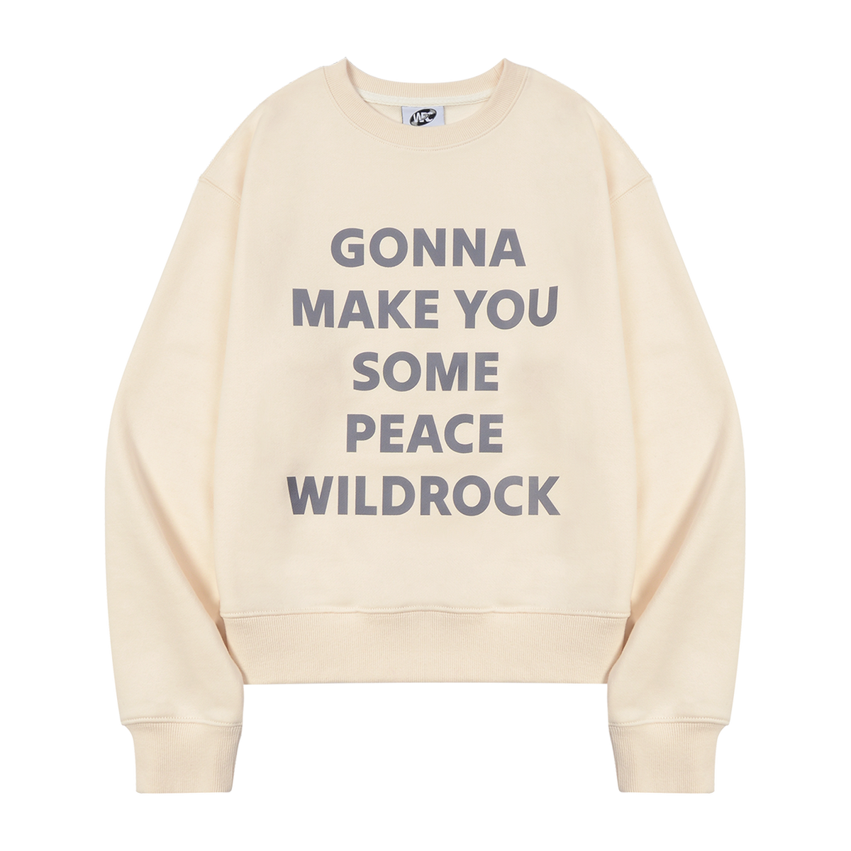와일드락(WILDROCK) 레터링 크롭 맨투맨_아이보리