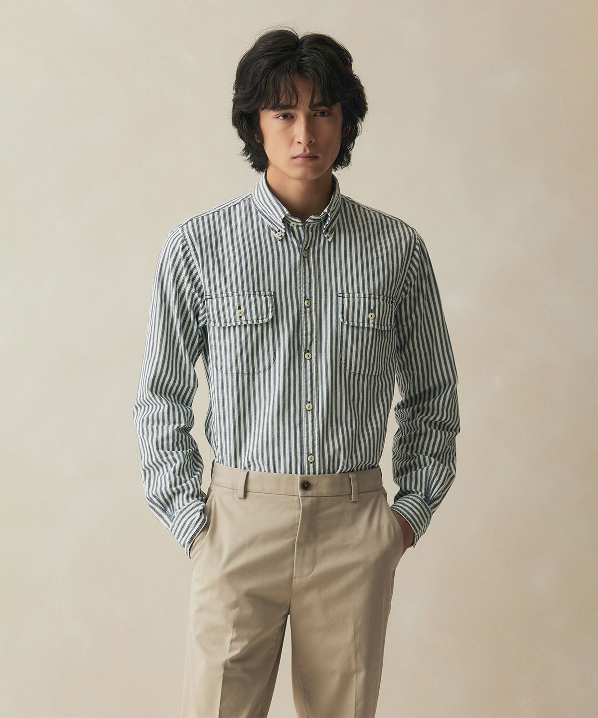 브룩스 브라더스(BROOKS BROTHERS) 인디고 얀다이 스포츠셔츠 (라이트인디고) (BBTHMF3581NEF)