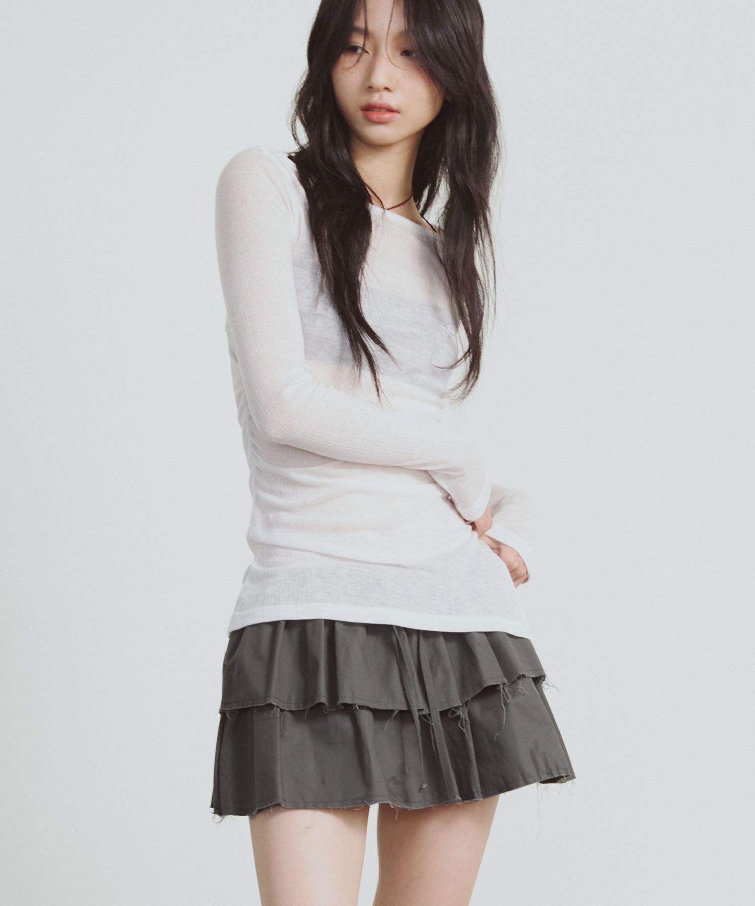 ◆ETRE AU SOMMET ◆ Shirring Off Shoulder Long Sleeve Top Br MUSINSA | ETRE AU SOMMET Shirring Off Shoulder Long Sleeve