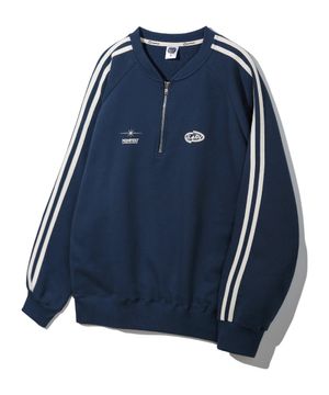 슬래시 반집업 트랙 오버핏 맨투맨 MAR842 (5 COLOR)