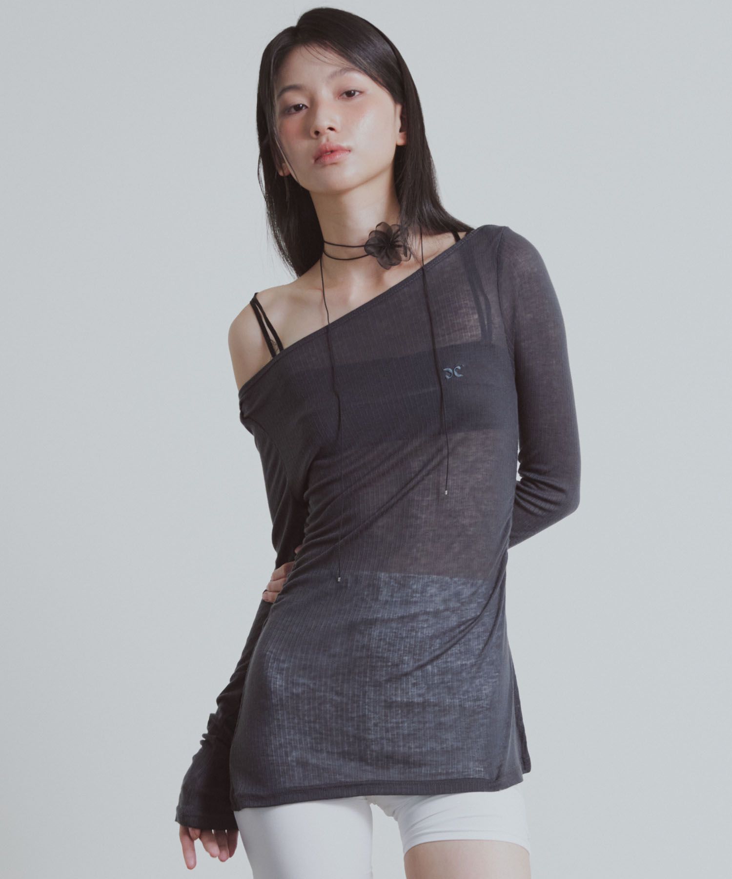 ◆ETRE AU SOMMET ◆ Shirring Off Shoulder Long Sleeve Top Br MUSINSA | ETRE AU SOMMET Shirring Off Shoulder Long Sleeve