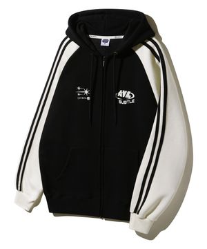 [컬러/기모추가]레바레 스타 레글런 배색 트랙 후드집업 AZH847 (6 COLOR)