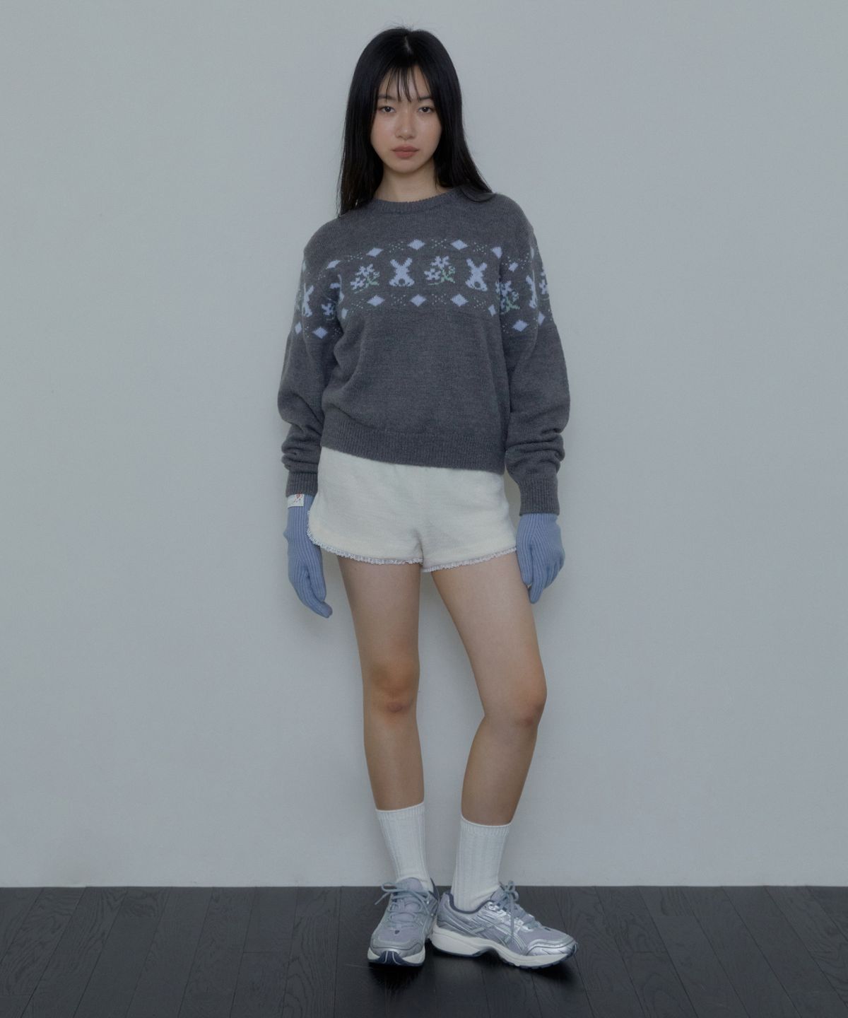 마가린핑거스(MARGARIN FINGERS) RABBIT WOOL SWEATER (GREY)