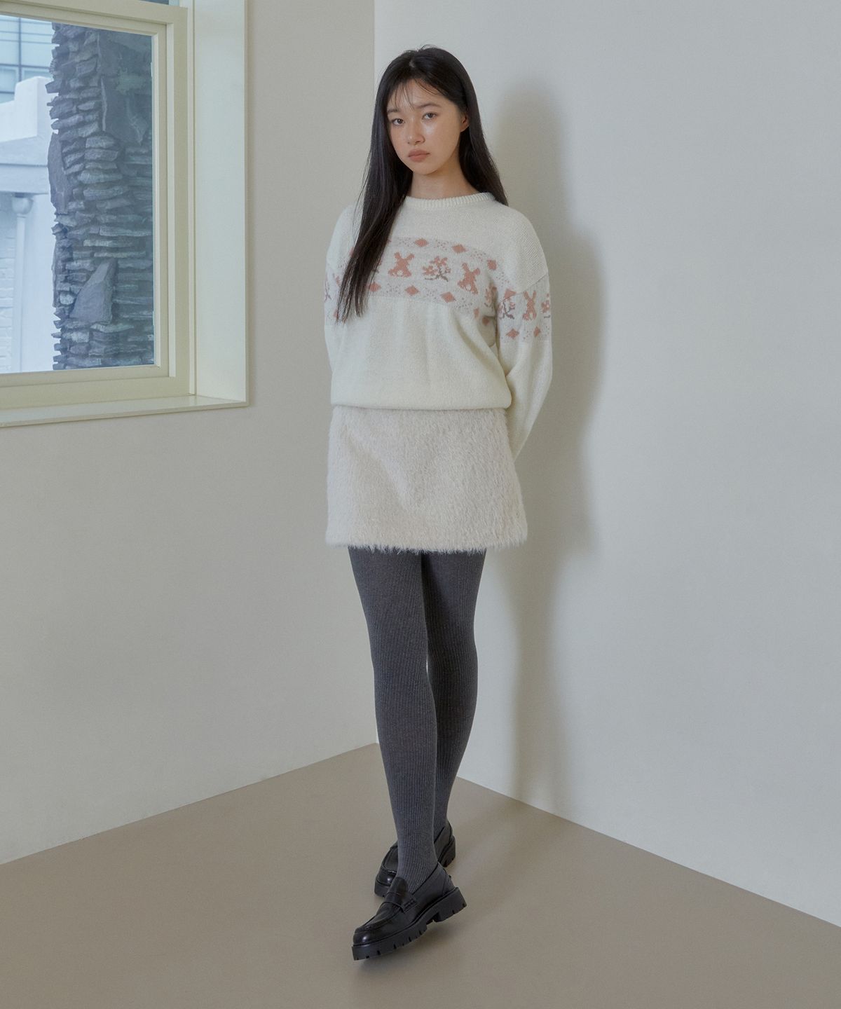 마가린핑거스(MARGARIN FINGERS) RABBIT WOOL SWEATER (IVORY)