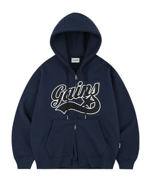 아플리케 스타로고 후드집업_네이비