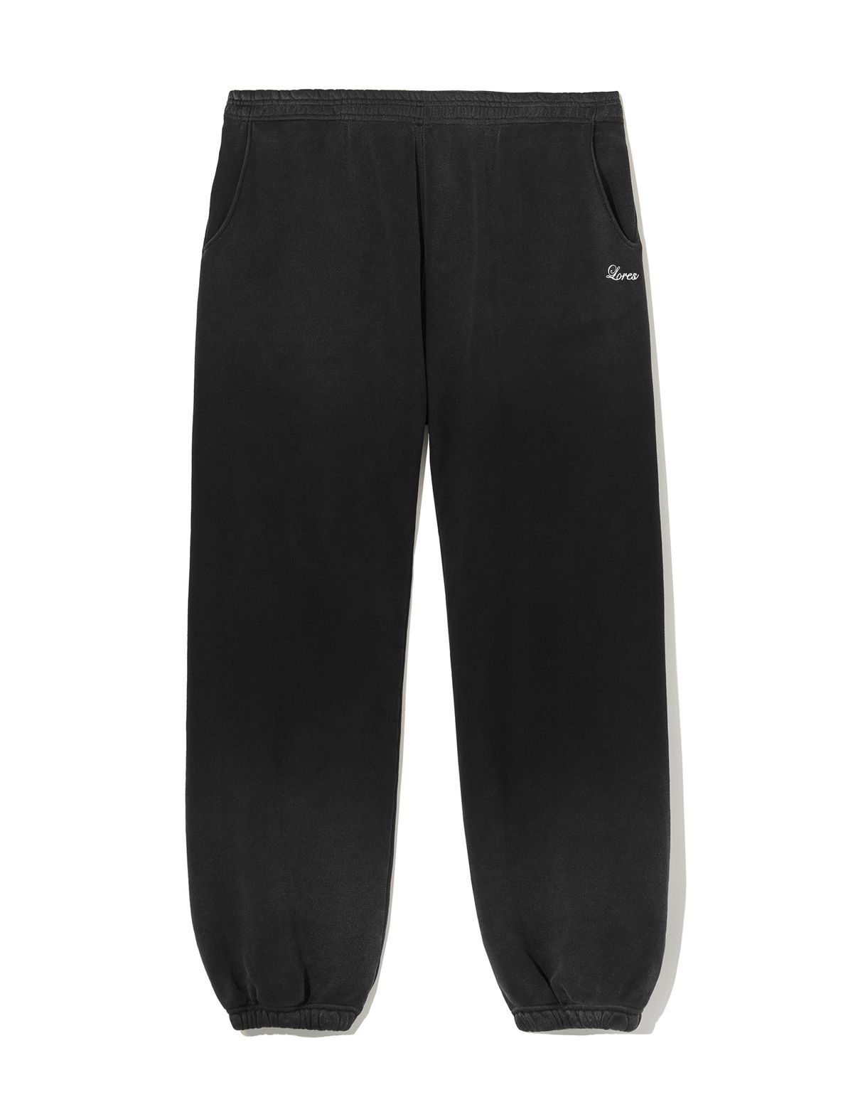 로어즈(LORES) Faded Pigment Dyed Sweatpants - Black