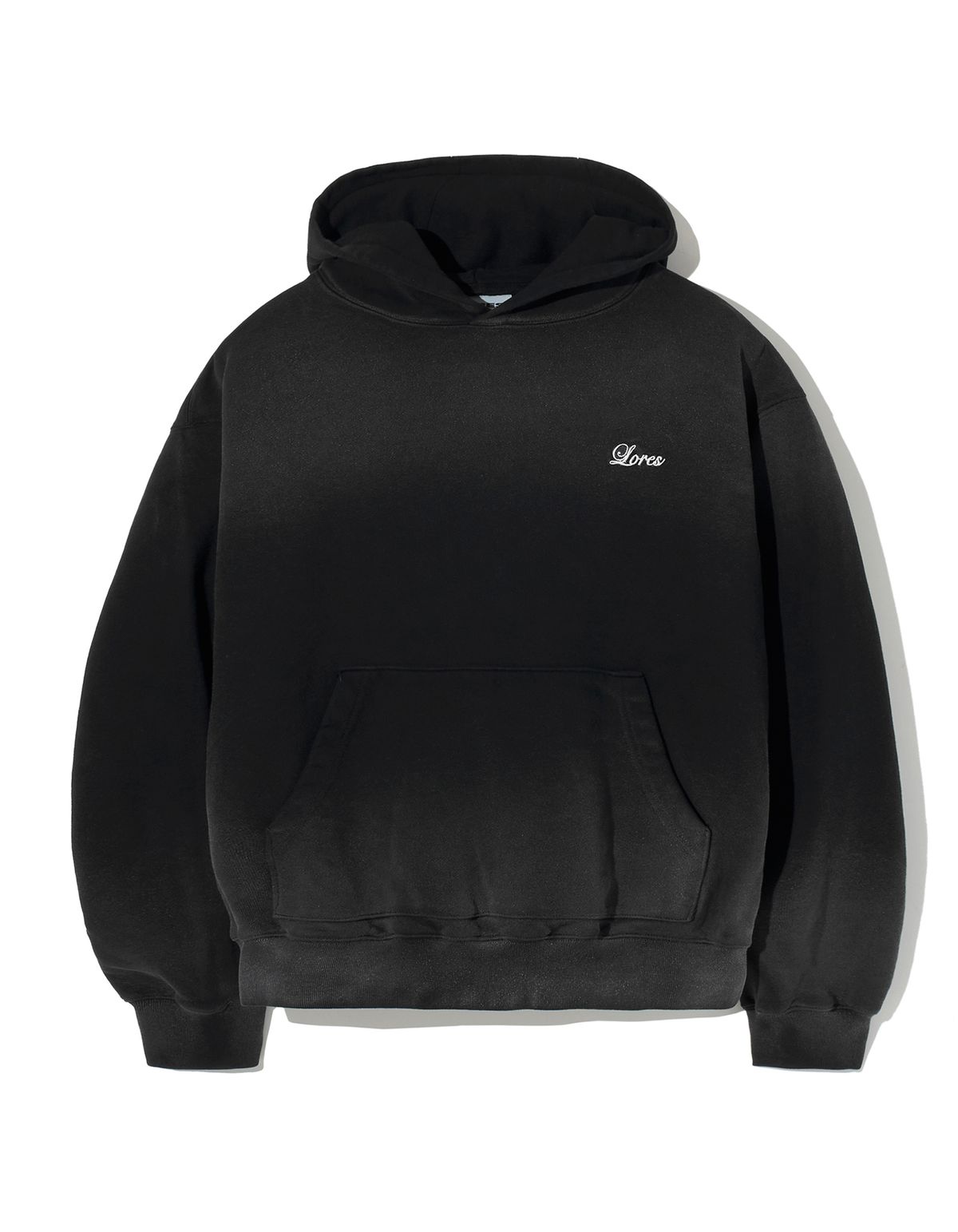 로어즈(LORES) Faded Pigment Dyed Hoodie - Black
