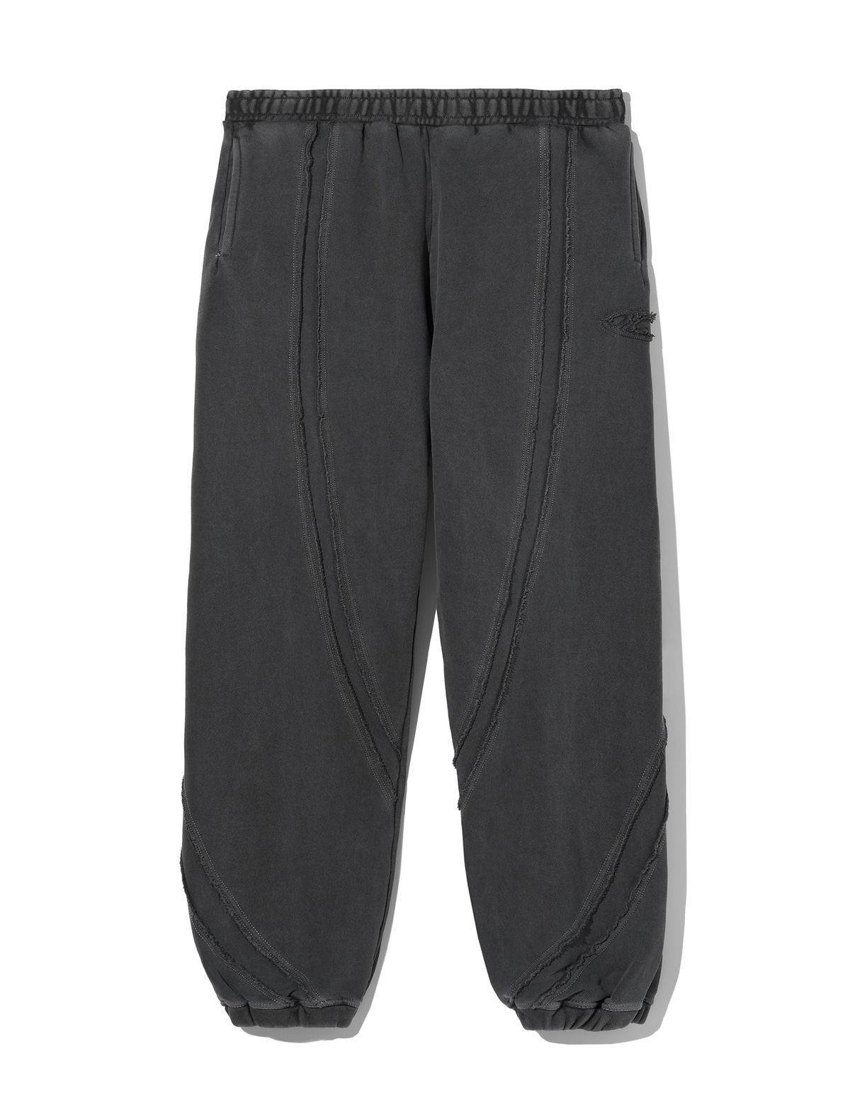 로어즈(LORES) Curved Line Dyed Sweatpants - Charcoal