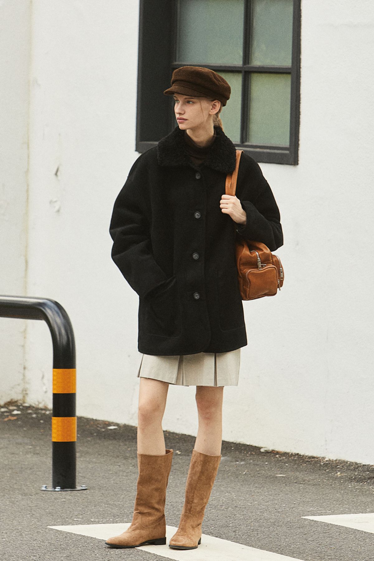 아노에틱(ANOETIC) REVERSIBLE MUSTANG COLLOR COAT_BLACK