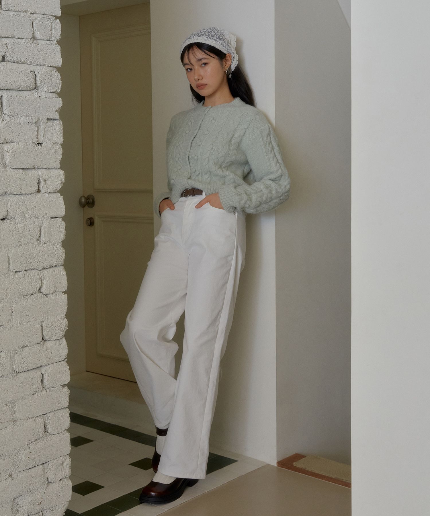 【MARGARIN FINGERS】24fw FRILL POCKET PANTS MUSINSA | MARGARIN FINGERS FRILL POCKET PANTS (WHITE)