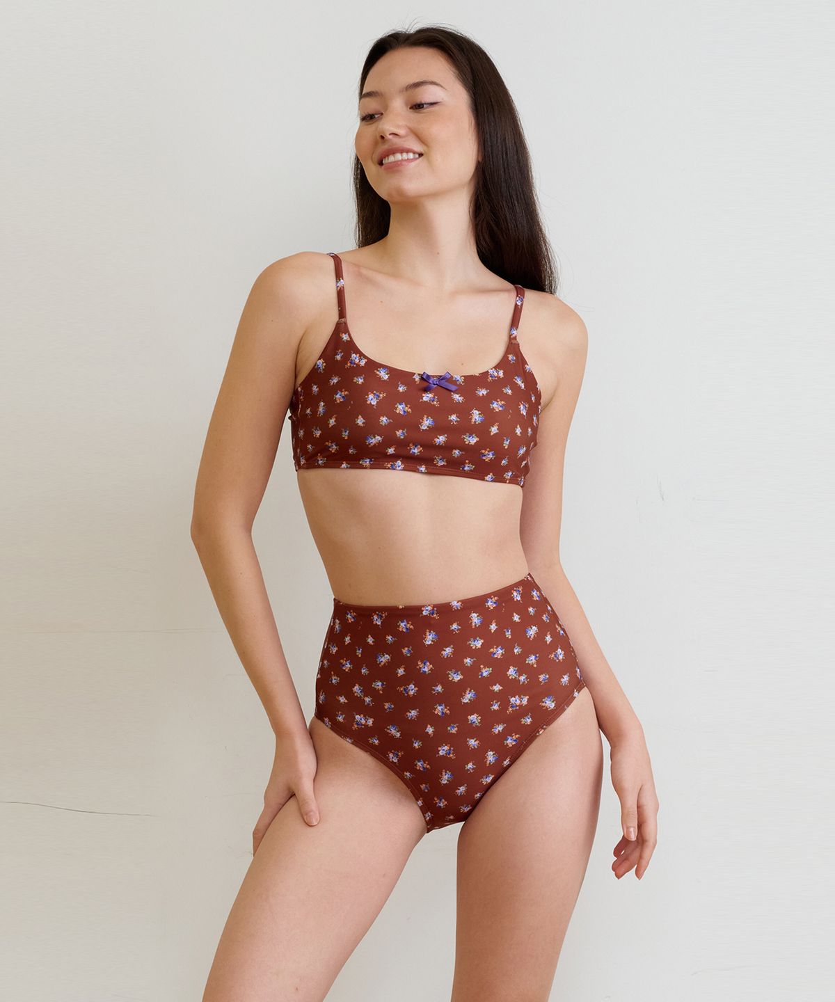 딜라잇풀(DELIGHTPOOL) Rustic Garden BIKINI Bottom - Cocoa Bloom