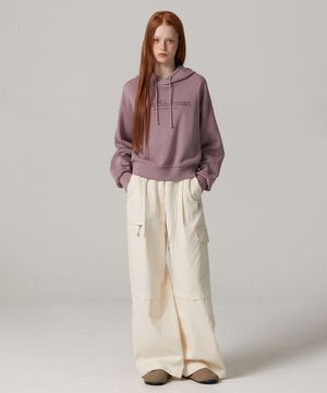 우먼 브러쉬드 코튼 와이드 카고 팬츠 BODPT911F