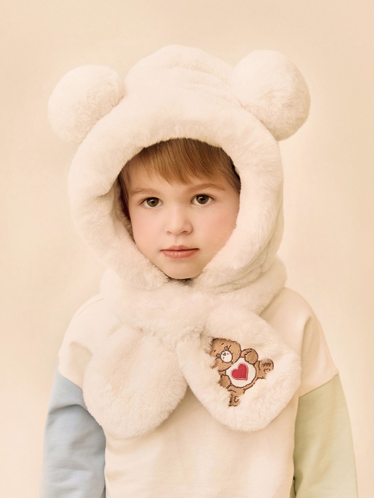 케어베어(CAREBEARS) 폼폼 텐더하트베어 후드 워머