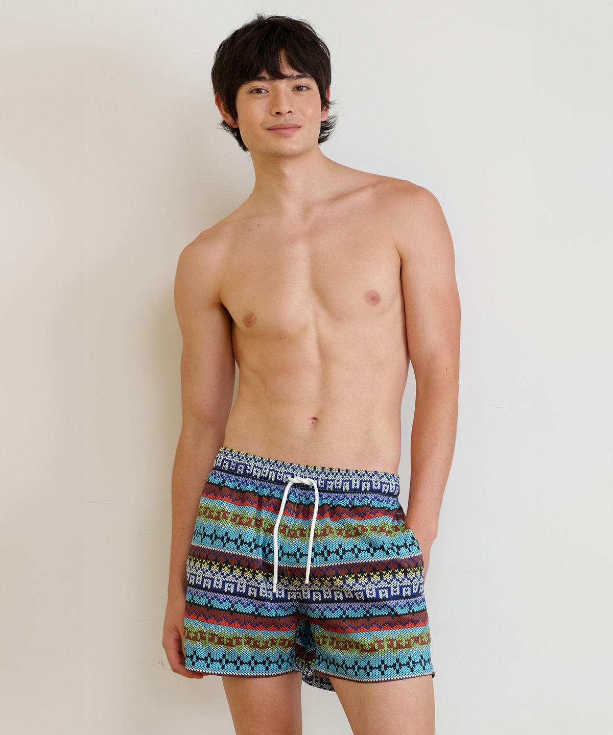 딜라잇풀(DELIGHTPOOL) Vintage Fairisle Swim Trunks - Multi