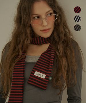 미니 머플러 와이드 스트라이프_3colors