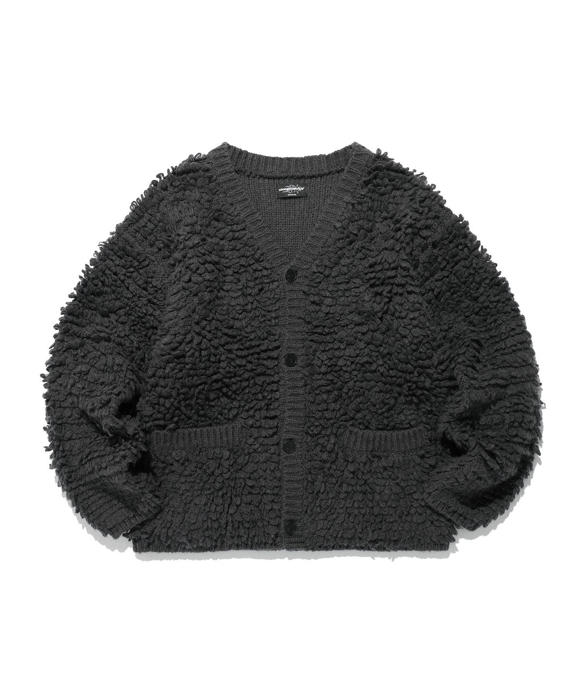 나이스고스트클럽(NICEGHOSTCLUB) LOOP SWEATER CARDIGAN_CHARCOAL(NG2EFUK681A)