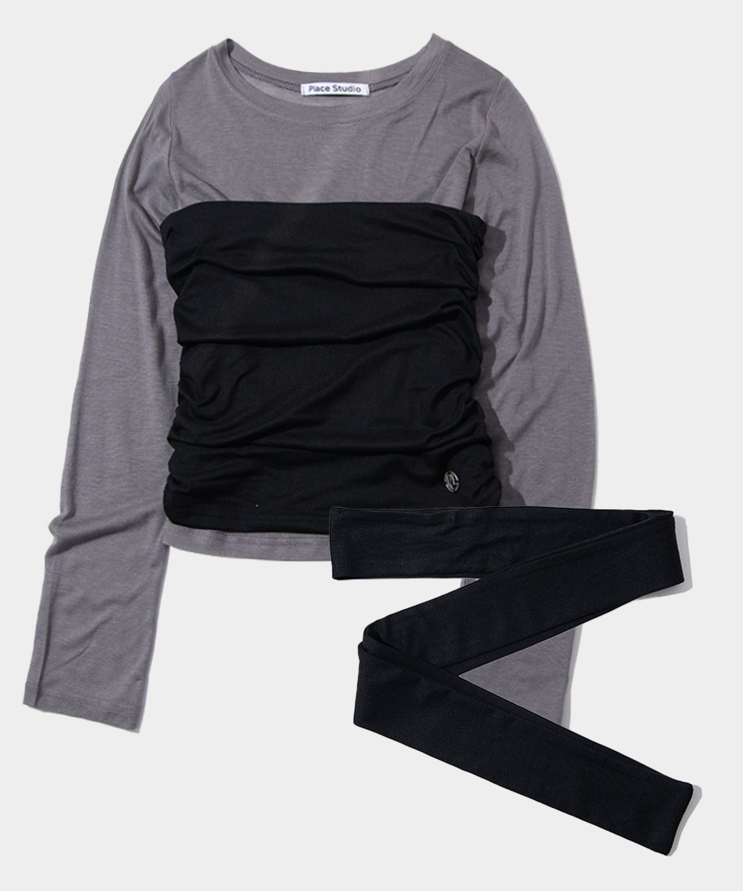 ★PLACE STUDIO★ Muffler set shirring round neck spandex col MUSINSA | PLACE STUDIO Muffler Set Shirring Round Neck Span