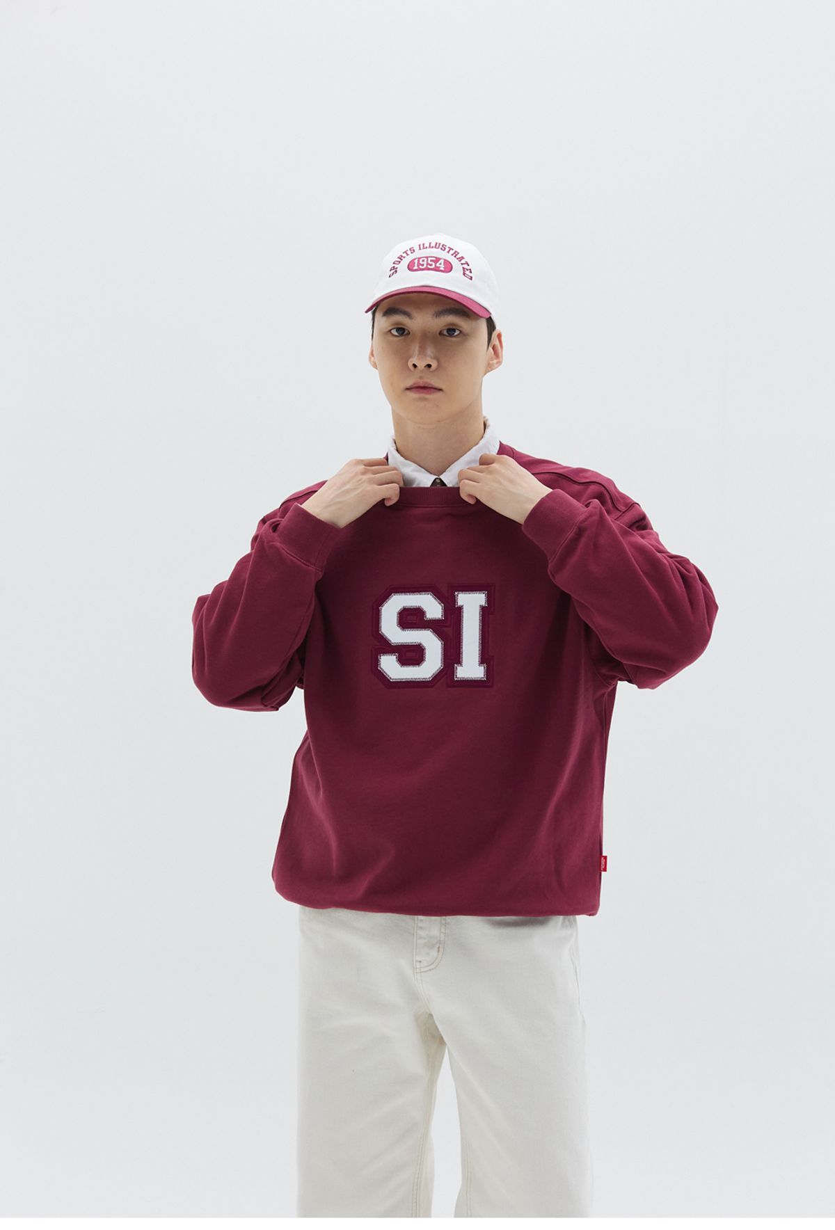 스포츠 일러스트레이티드(SPORTS ILLUSTRATED) 스포츠일러스트레이티드 아이콘로고 스웨트셔츠 (버건디)