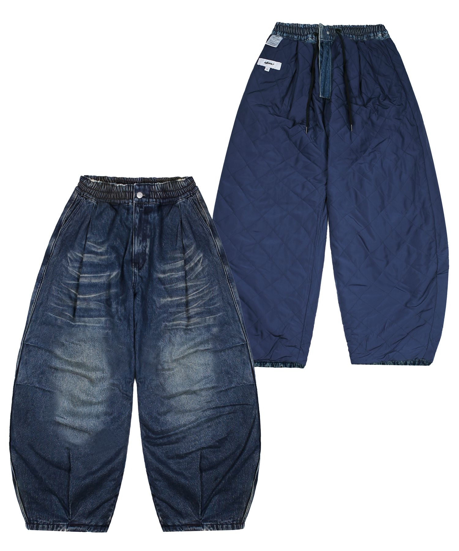 パンツ XTONZ XP257 Wide Denim Quilted Padded Pants DARK BLUE XP257D MUSINSA | XTONZ XP257 Wide Denim Quilted Padded Pants (DARK