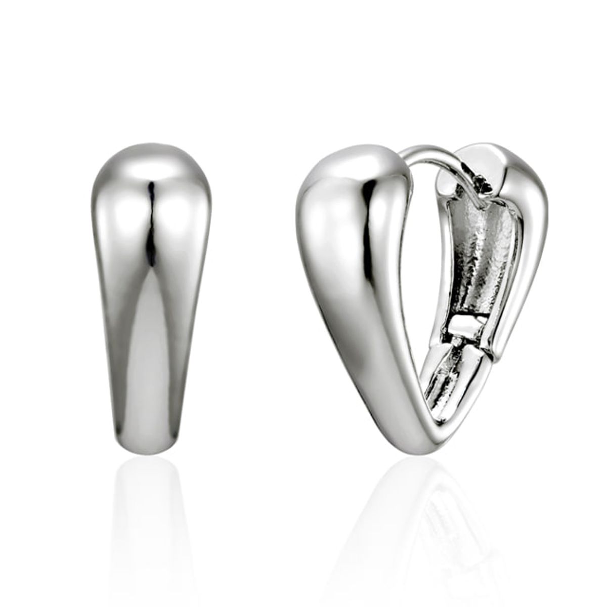 가이거주얼리(GEIGERJEWELRY) 볼룸 하트 물방울 원터치 귀걸이 GISVEE156 (실버925 PIN)
