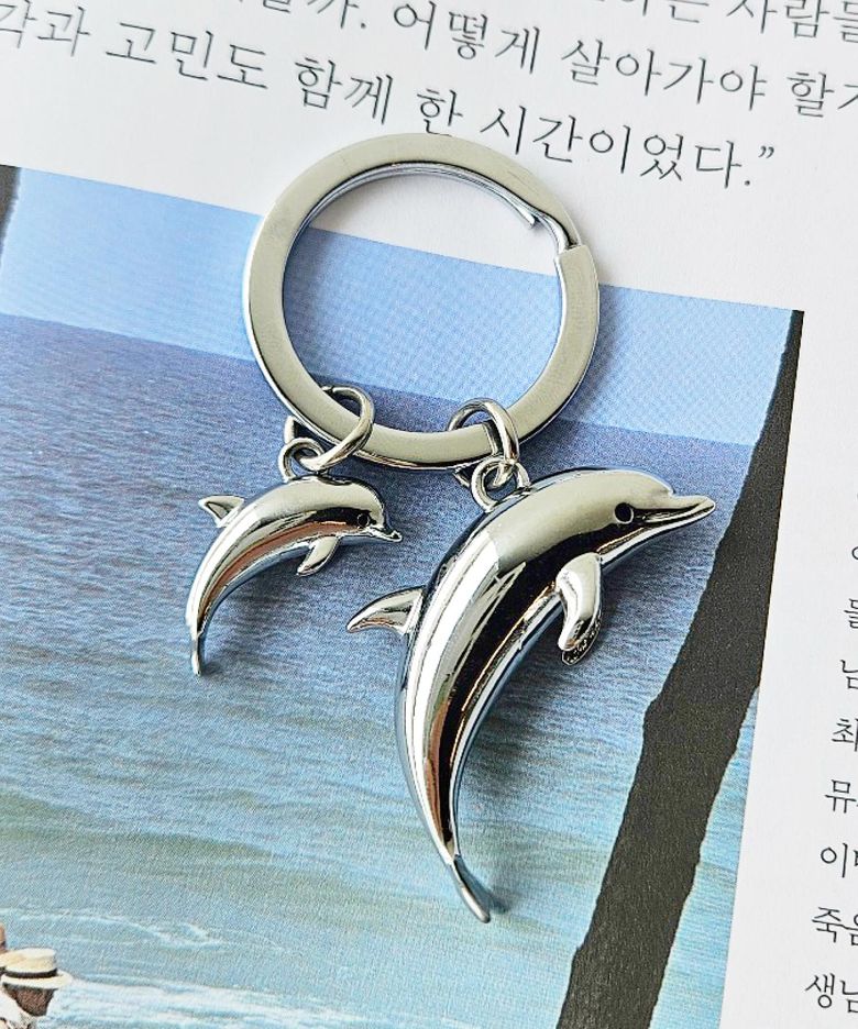 벨기에 메탈 키링 - 돌핀 패밀리