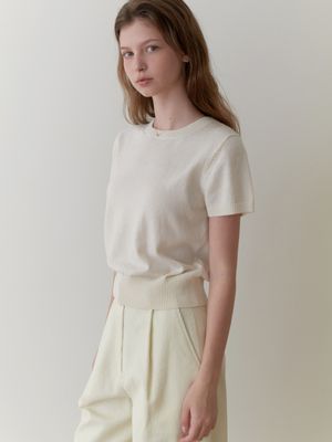 Pea half knit (ivory)