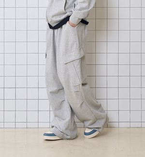 사선 카고 포켓 팬츠_다크그레이