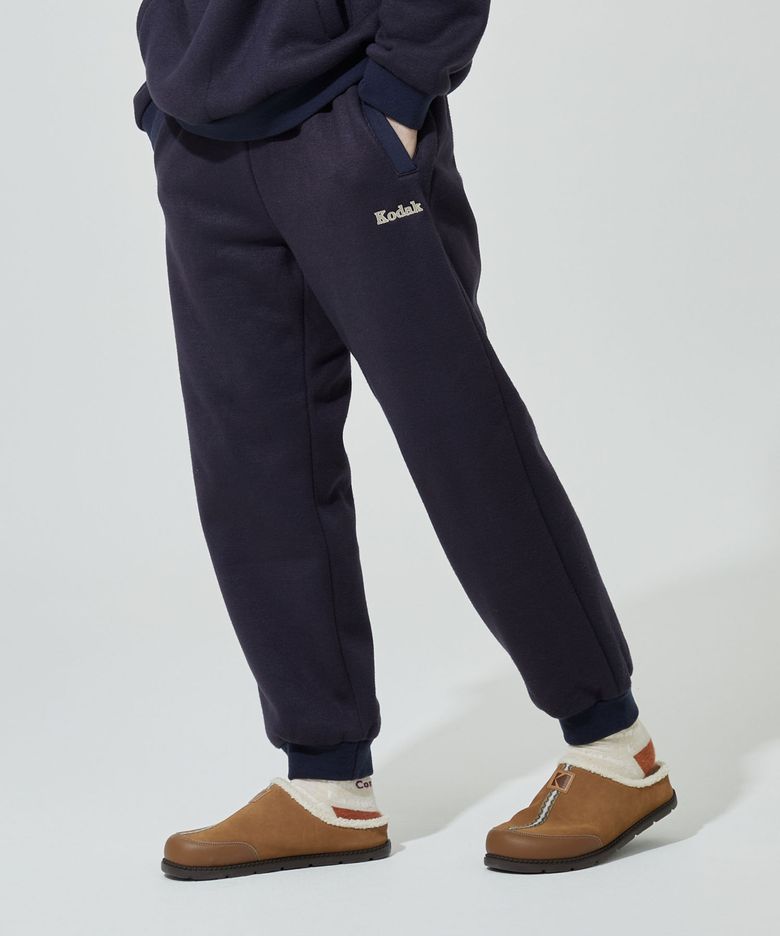 브라우니 세미오버핏 라이트웜 기모 조거팬츠 NAVY