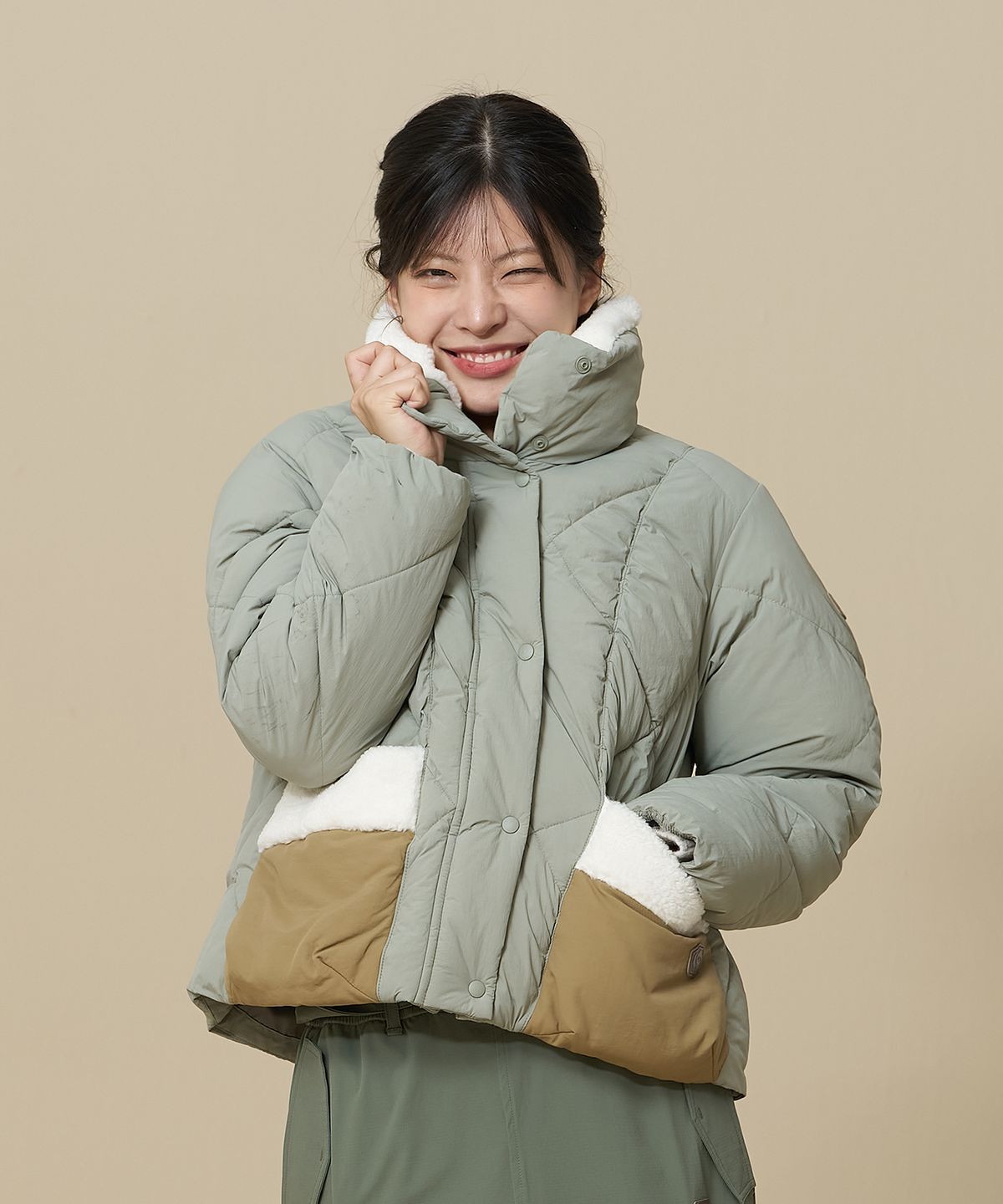 비비씨 어스(BBC EARTH) [OSLO (오슬로)] W 테디 다이아퀼팅 푸퍼_Olive