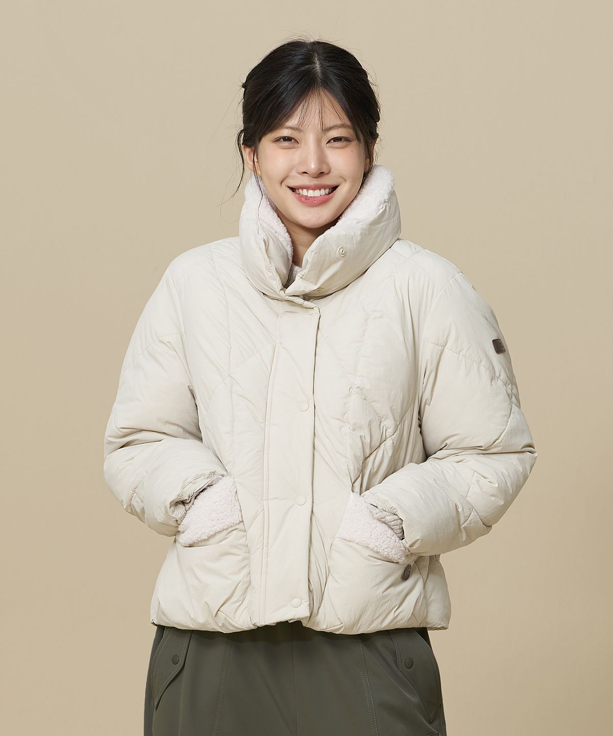 비비씨어스(BBC EARTH) [OSLO (오슬로)] W 테디 다이아퀼팅 푸퍼_Ivory