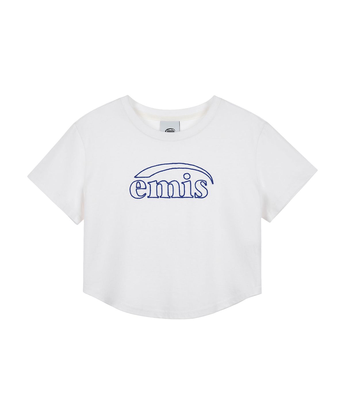 이미스(EMIS) CHAIN STITCH T-SHIRT-WHITE/BLUE