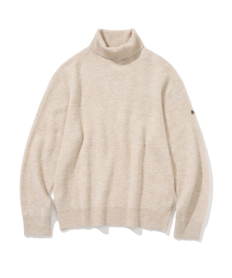 alpaca turtle neck knit cream