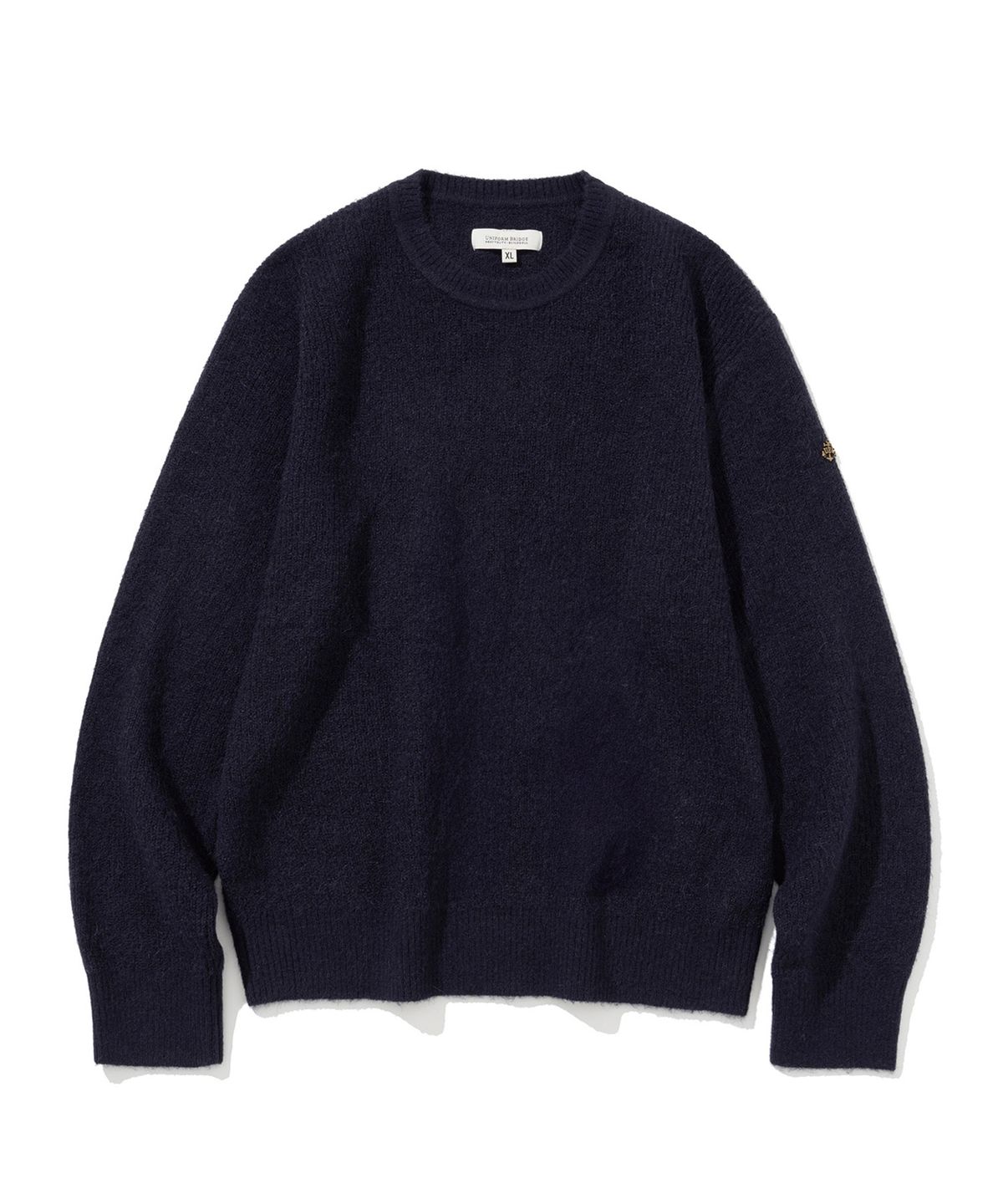 유니폼브릿지(UNIFORM BRIDGE) alpaca crew neck knit navy
