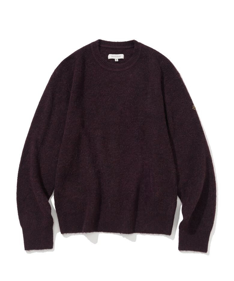 alpaca crew neck knit plum