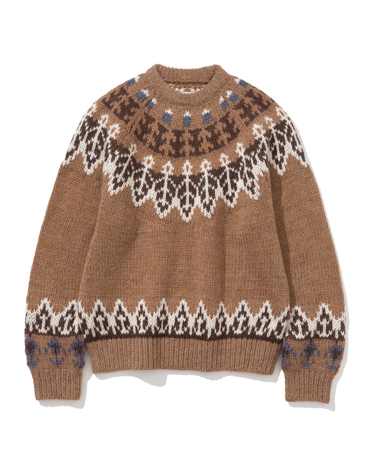 유니폼브릿지(UNIFORM BRIDGE) nordic crew neck knit camel