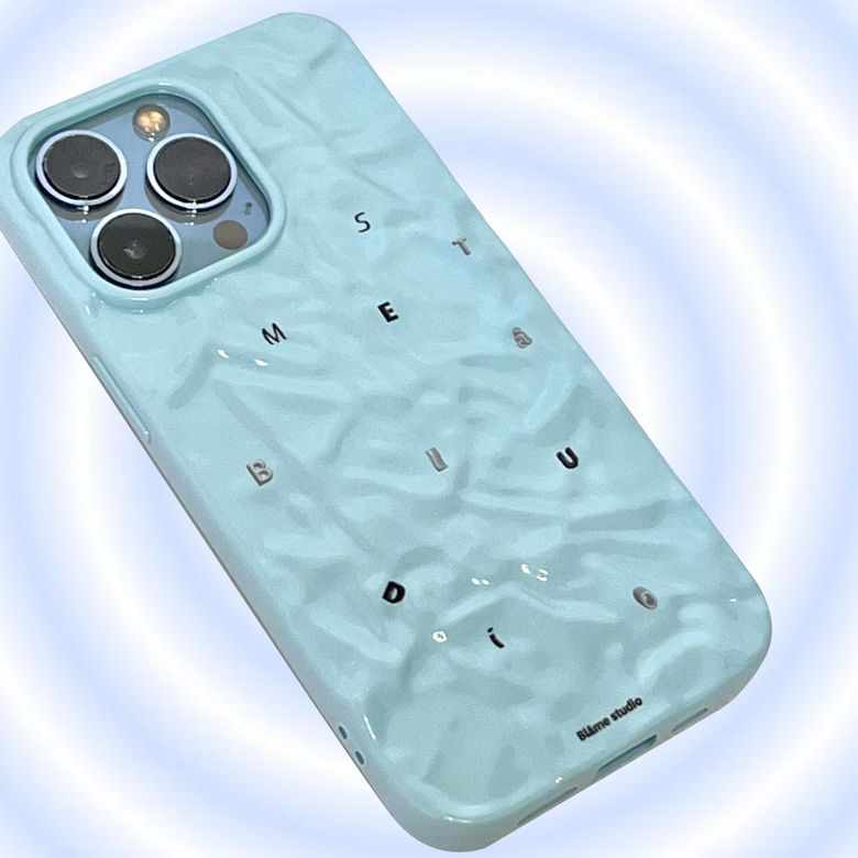 Blame Metallic logo sky blue case