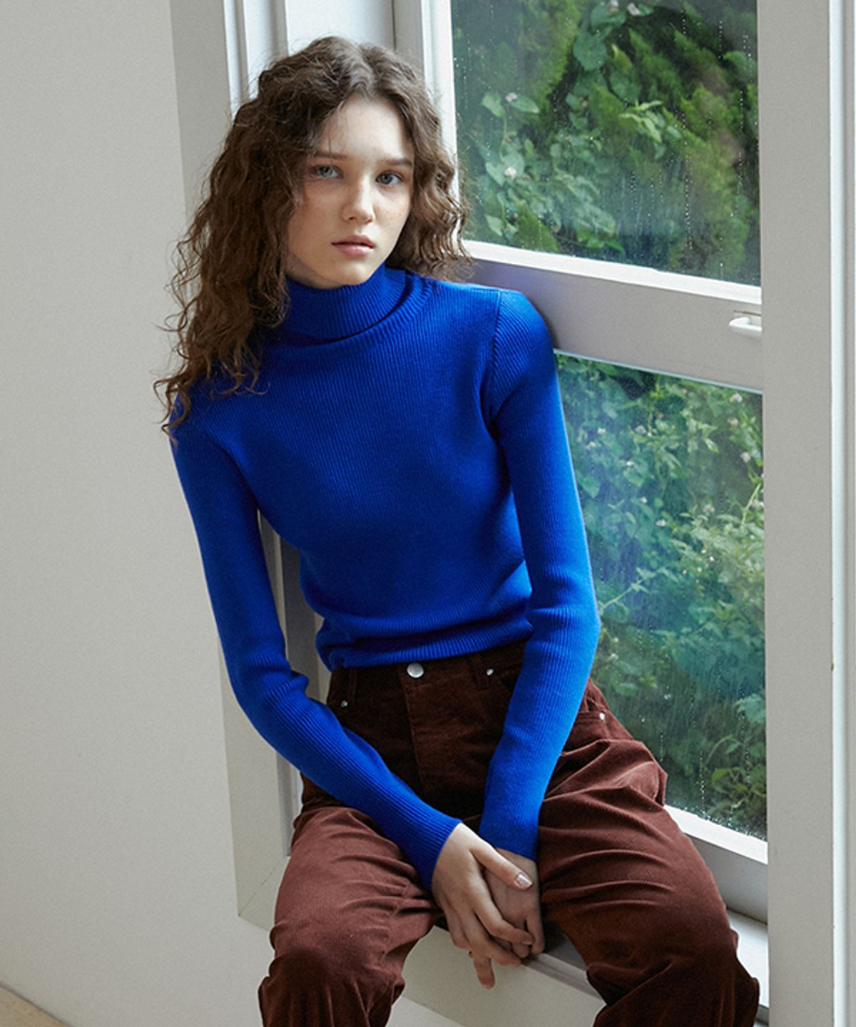 그린버터(GREENBUTTER) Soft Knit Turtleneck (Blue)
