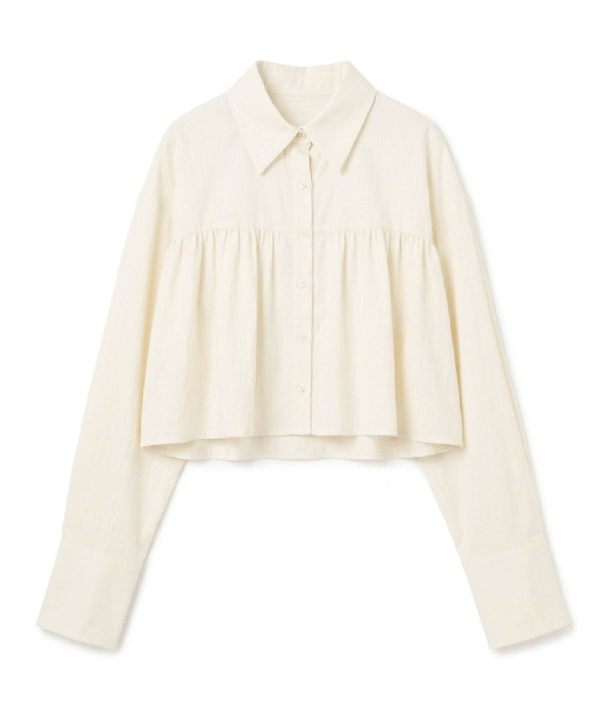 무아르모아(MOIREMOA) MO Shirring Layered Blouse - Ivory