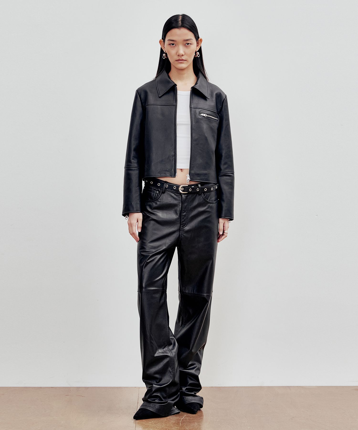 MUSINSA公式 | ANDROS Lambskin Leather Jacket (Black)