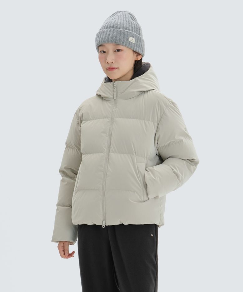실키 여성 후드 미들 다운 자켓 (S24WWTDJ27) Light Beige