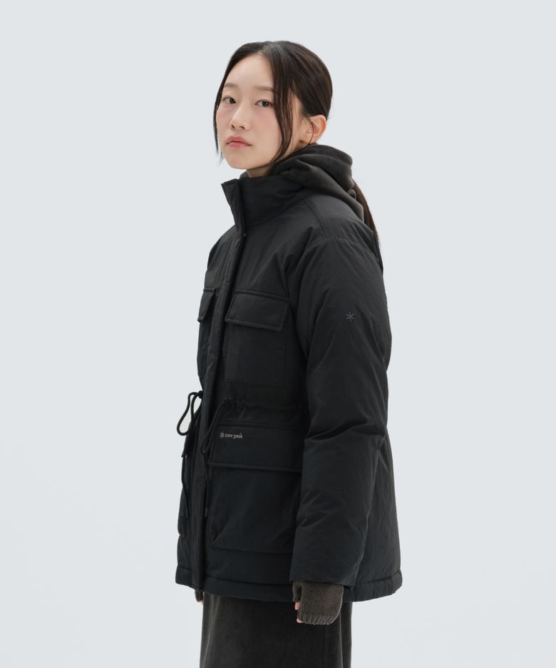 여성 스탠드넥 중기장 다운 자켓 (S24WWGDJ69) Black