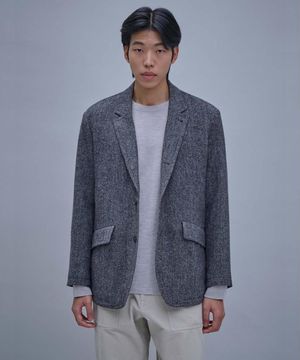Wool Editor Padded Jacket  Grey