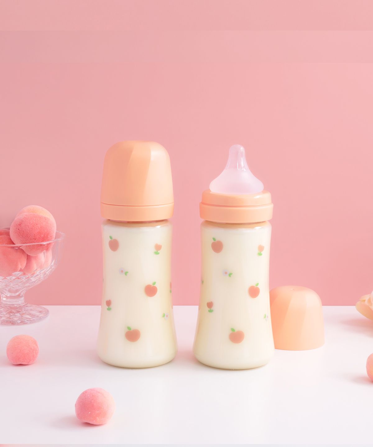 그로미미(GROSMIMI) PPSU 피치플라워 300ml 젖병 트윈팩 (로제코랄)