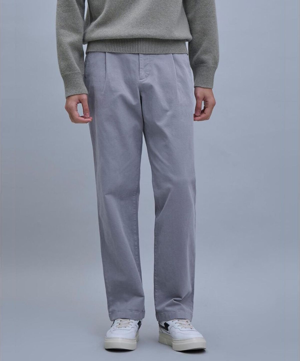 시프트지(SHIFT.G) Semi Wide Brushed Cotton Pants  Light Grey