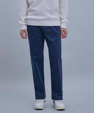 Semi Wide Brushed Cotton Pants  Navy