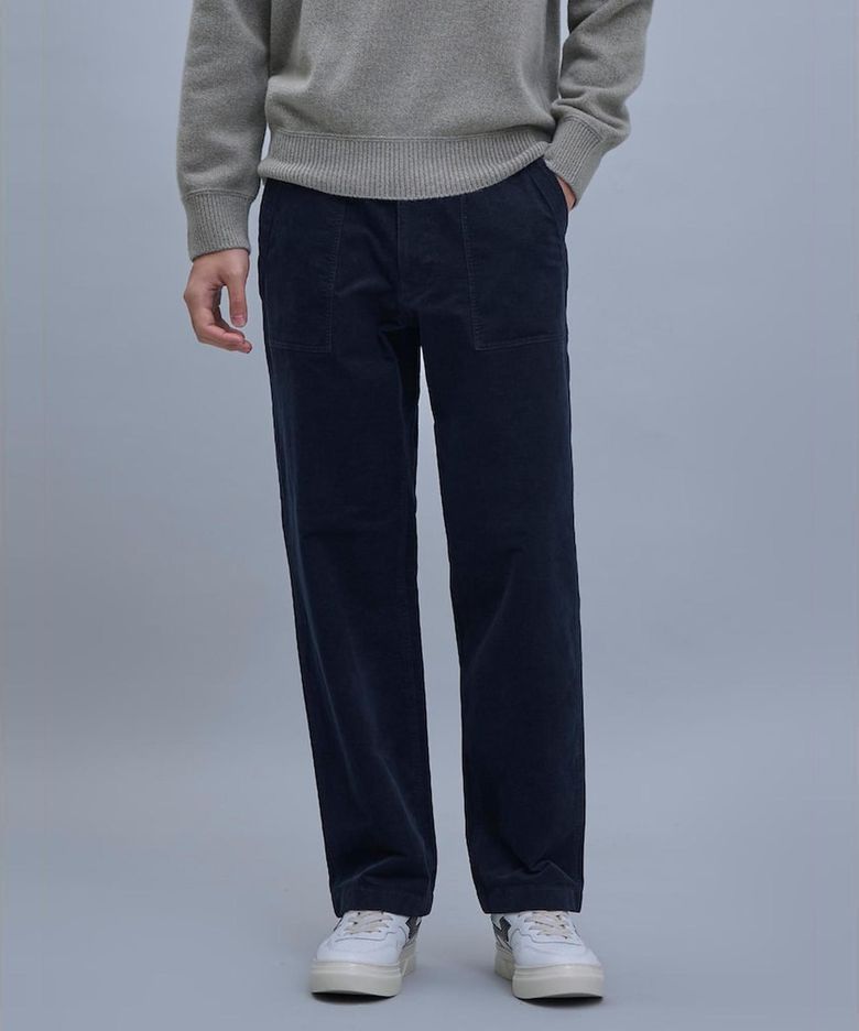 Semi Wide Big Twill Fatigue Pants  Navy