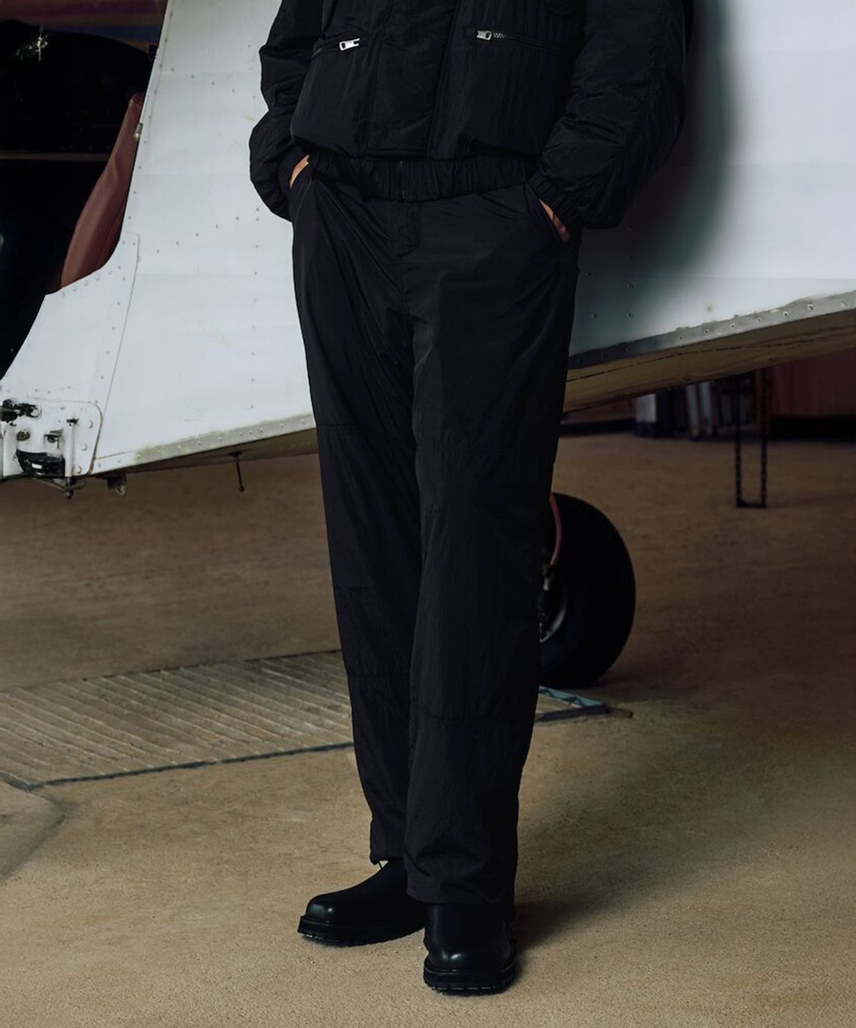 시프트지(SHIFT.G) Drifter Wide Nylon Pants (SetUp)  Black