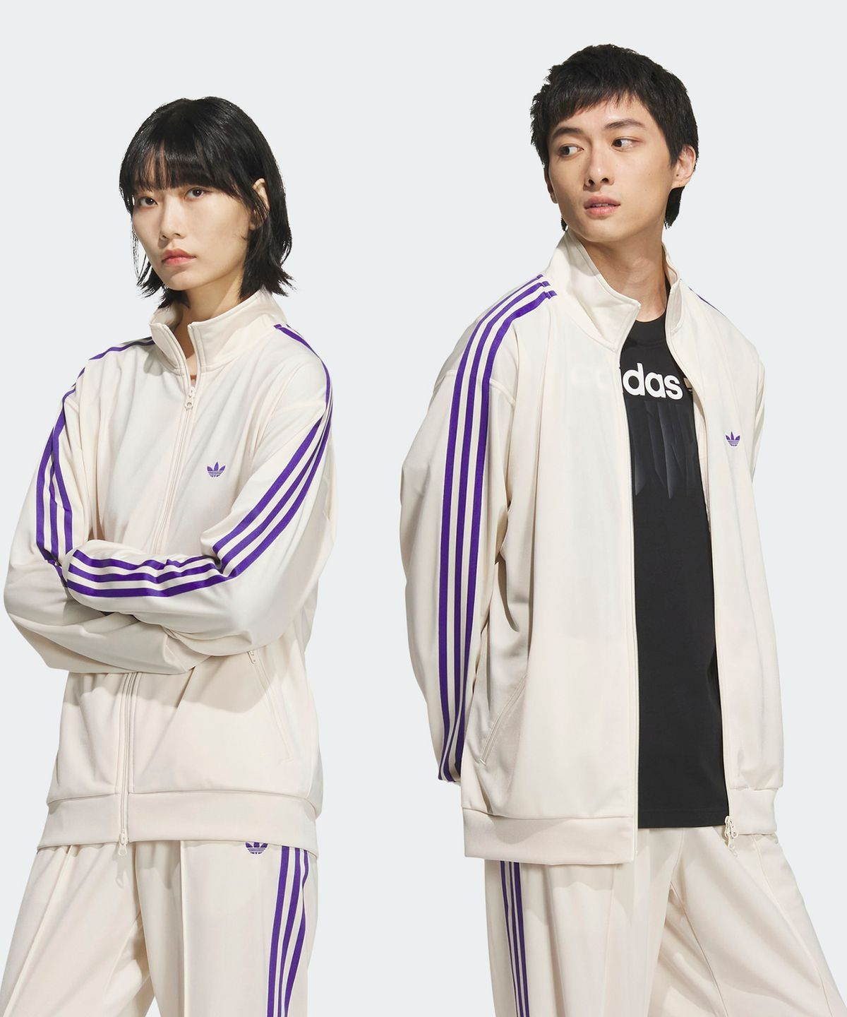 아디다스(ADIDAS) BB 트랙탑 - 원더화이트:퍼플 / JD5269