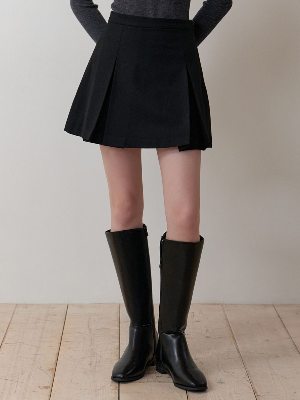 리엘(RE L) Lead mini skirt (black)