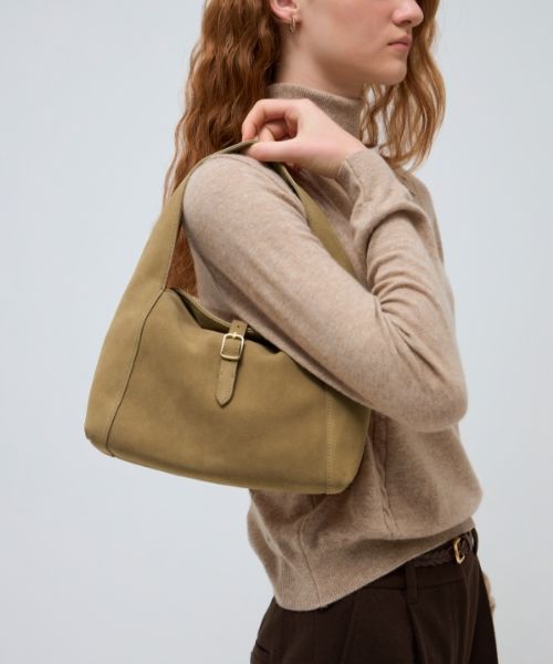 ショルダーバッグ・ポシェット depound Suede shoulder buckle bag beige DP249OBG018MBEXX MUSINSA | DEPOUND Suede Mini Buckle Bag [Beige]
